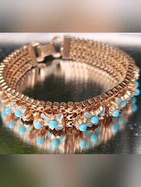 Vintage Kafin NY Turquoise Gold Plated bracelet